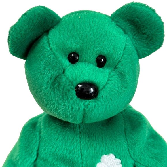 1997 TY Beanie Baby Erin Lucky Shamrock Green Bear Great Used Condition - Picture 2 of 8